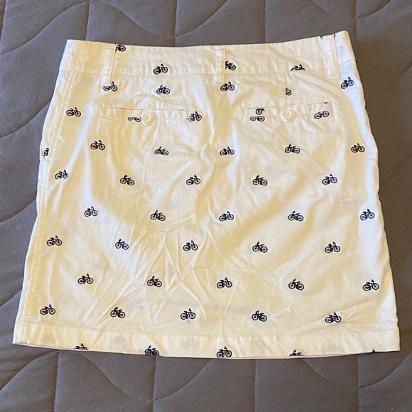 British Khaki- Skirt-White with Blue Bicycles-Women's Size 6 - Picture 8 of 8